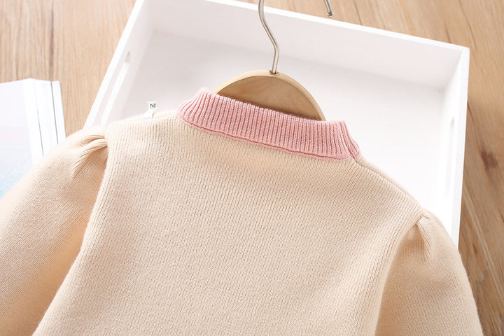 Valentine's love heart knitted sweater&cake skirt 2pcs set