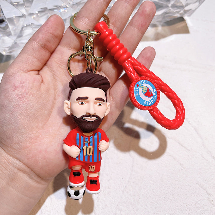 Football star character keychain Messi Ronaldo fan gift