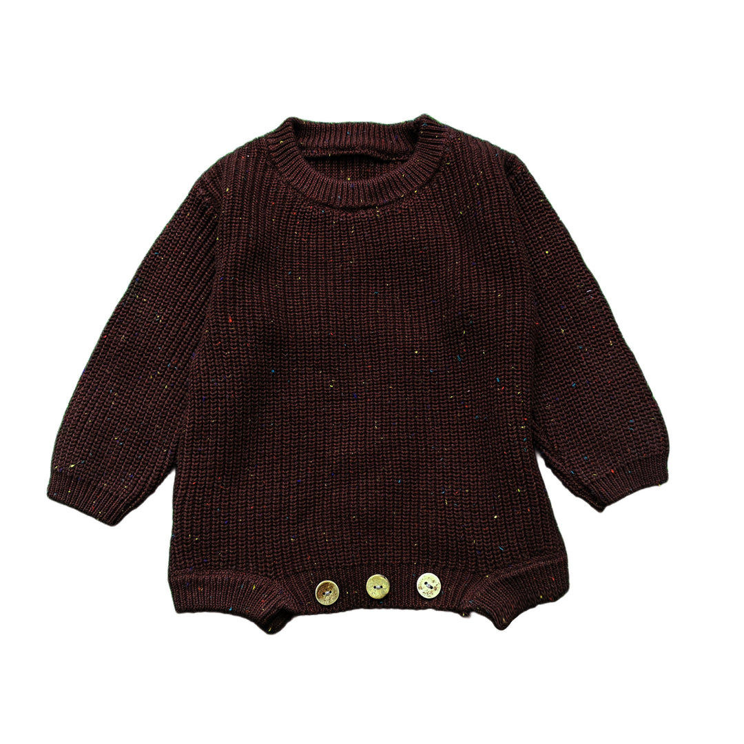 Personalized Hand-Embroidered Knit Baby Romper