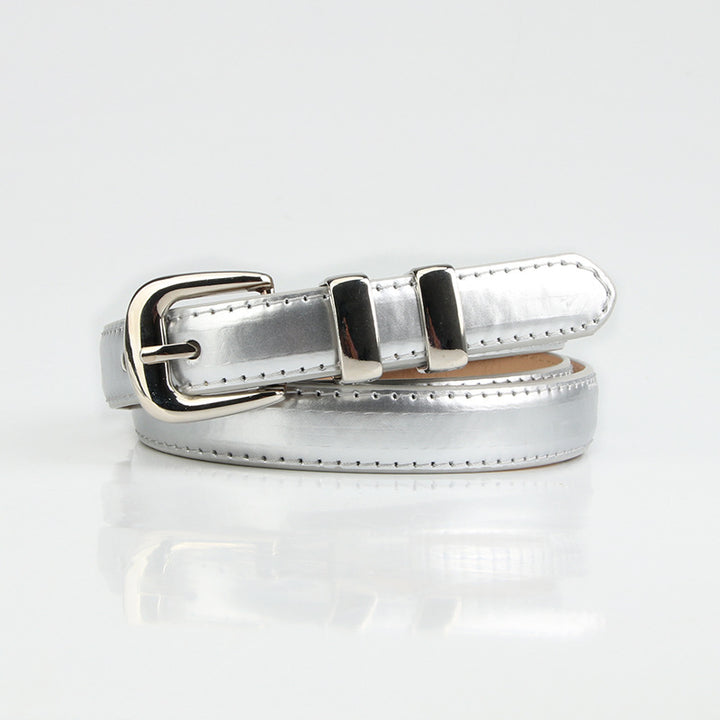 Summer dopamine color women's glossy thin belt