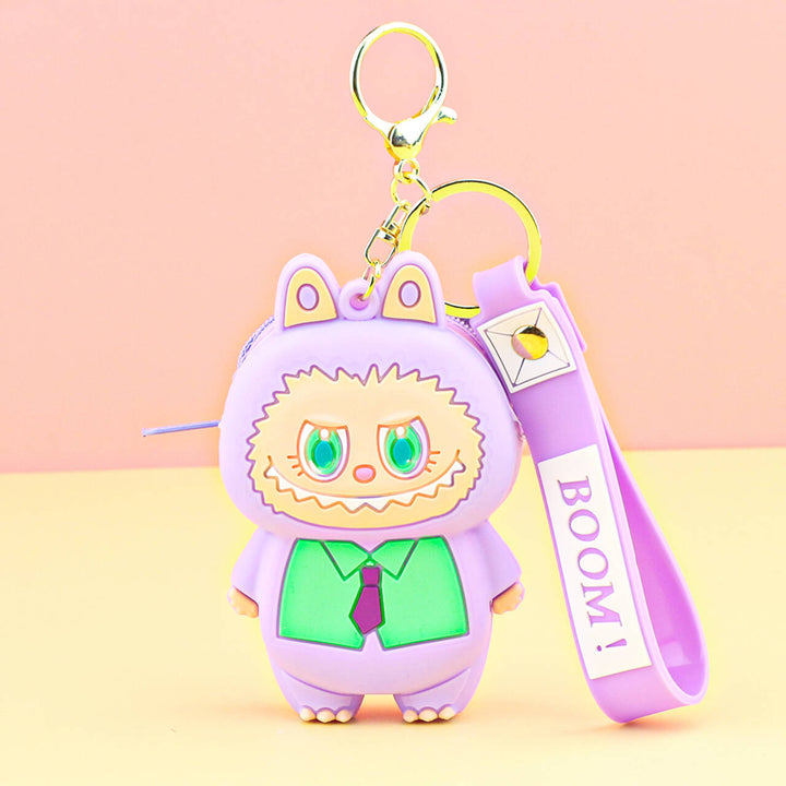 Children's silicone labubu coin purse key chain pendant gift