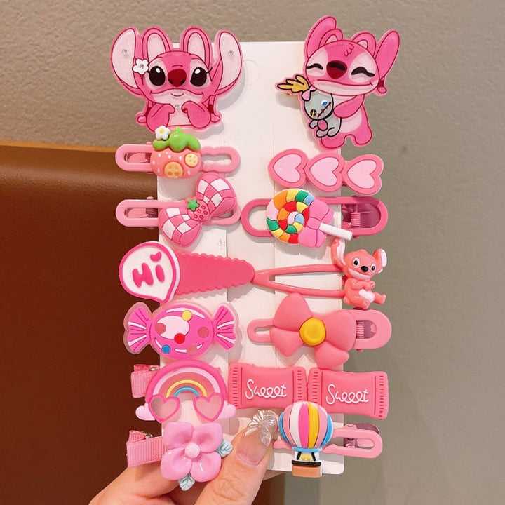 Stitch cartoon cute hairclip set for girls