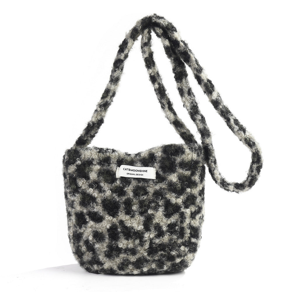 Plush chic large capacity shoulder crossbody bag