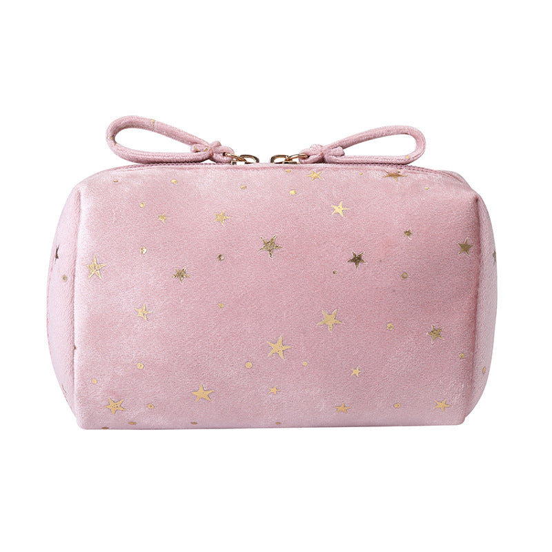 Velvet shiny stars cosmetic bag portable storage bag