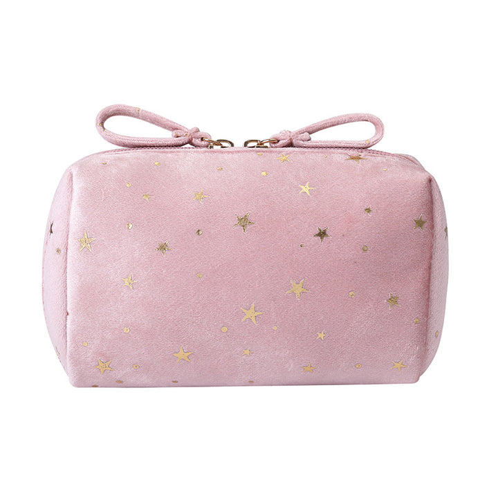 Velvet shiny stars cosmetic bag portable storage bag