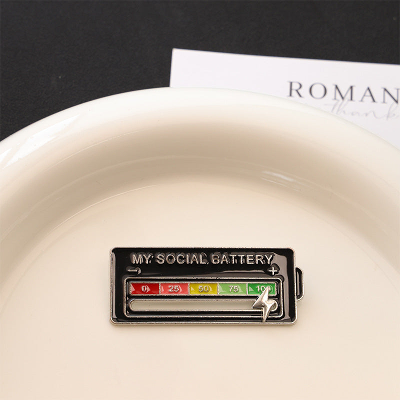Mood Conversion Energy Brooch Sliding Social Power Metal Badge