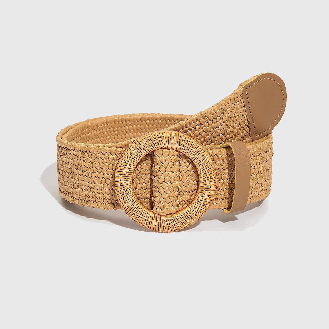 Boho hollow woven straw belt for women
