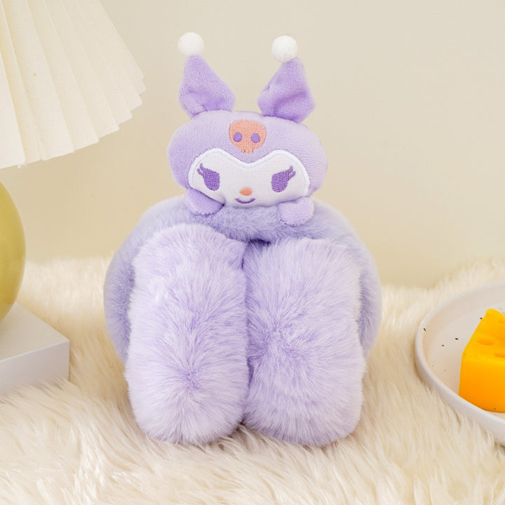 Cute sanrio themed plush earwarmers cartoon earmuffs for kids