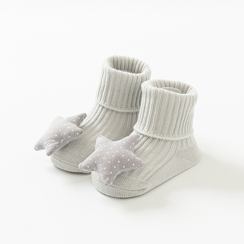Newborn baby non-slip cotton cute mid-calf socks