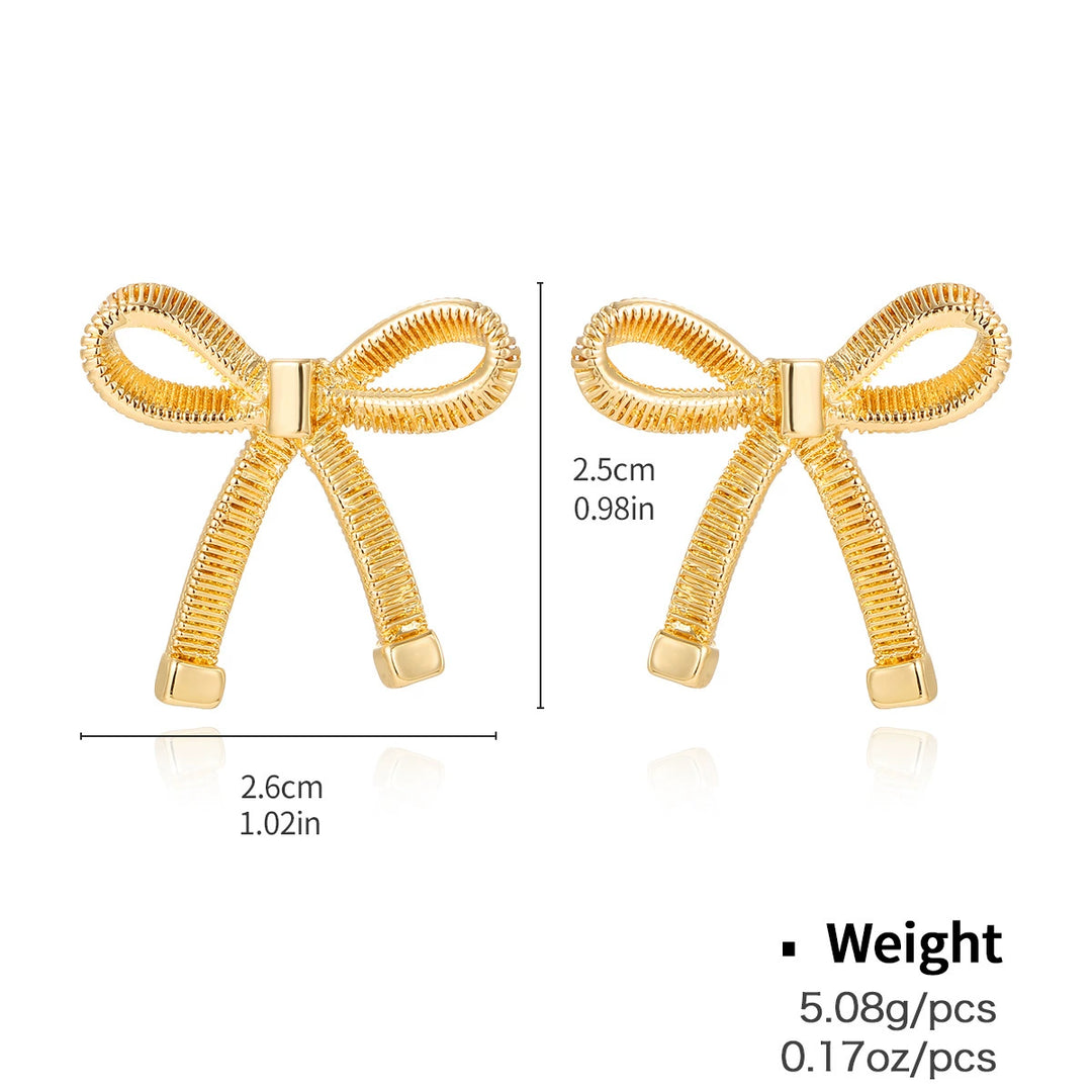 Snake chain bow earrings necklace golden bow simple fashion choker