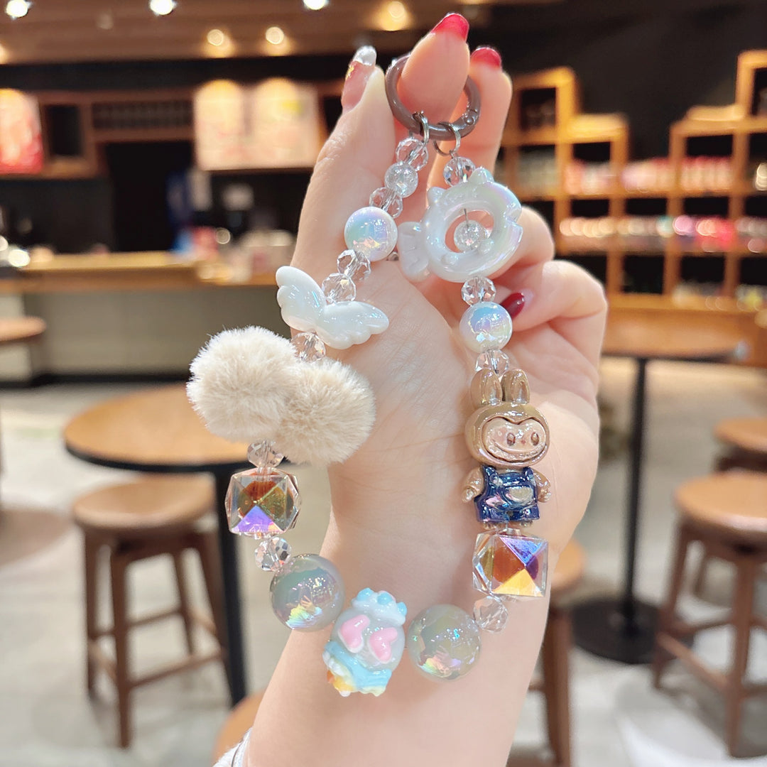 Labubu Rapper Chain Labubu Beaded mobile phone chain Labubu bag pendant – Little Trendy
