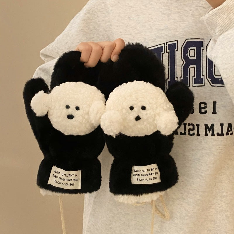 Christmas snowman plush thickened gloves Winter gloves