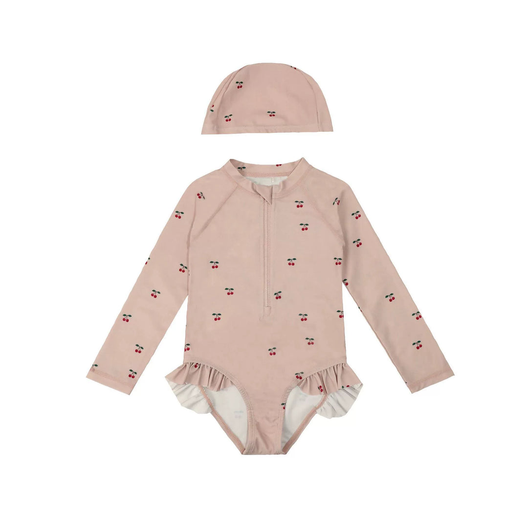 Cute strawberry one-piece swimsuit for girls
