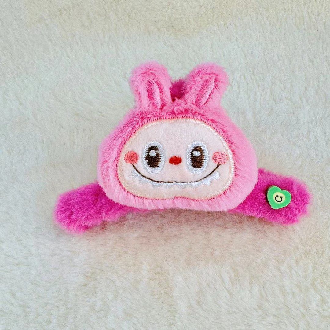 Labubu furry cute hair claw clips