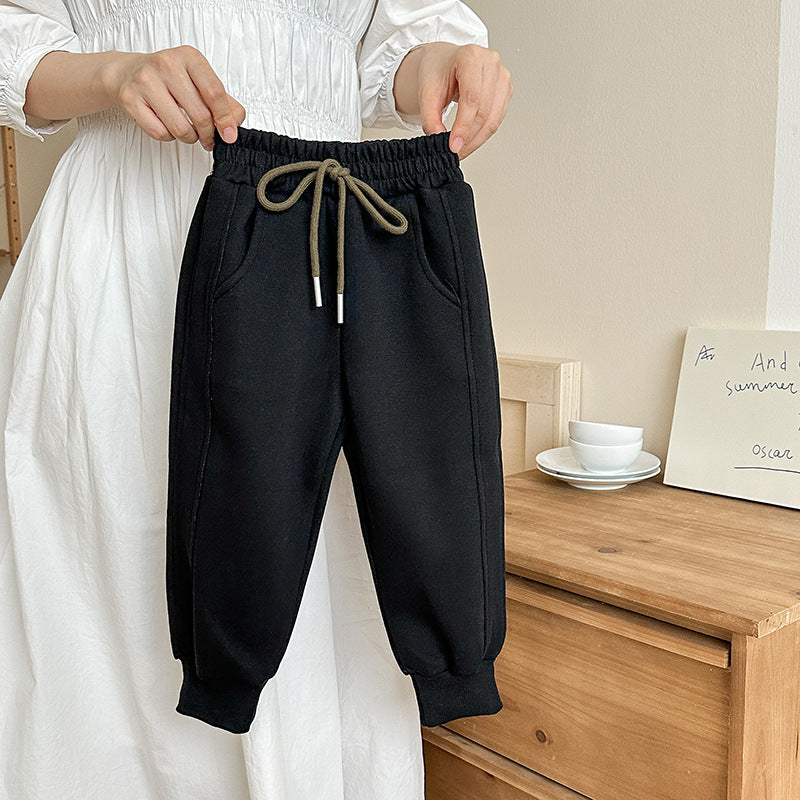 Kids loose sweatpants sports pants drawstring casual pants trousers