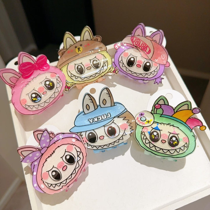 Labubu cartoon cute hair claw clips-12pcs set