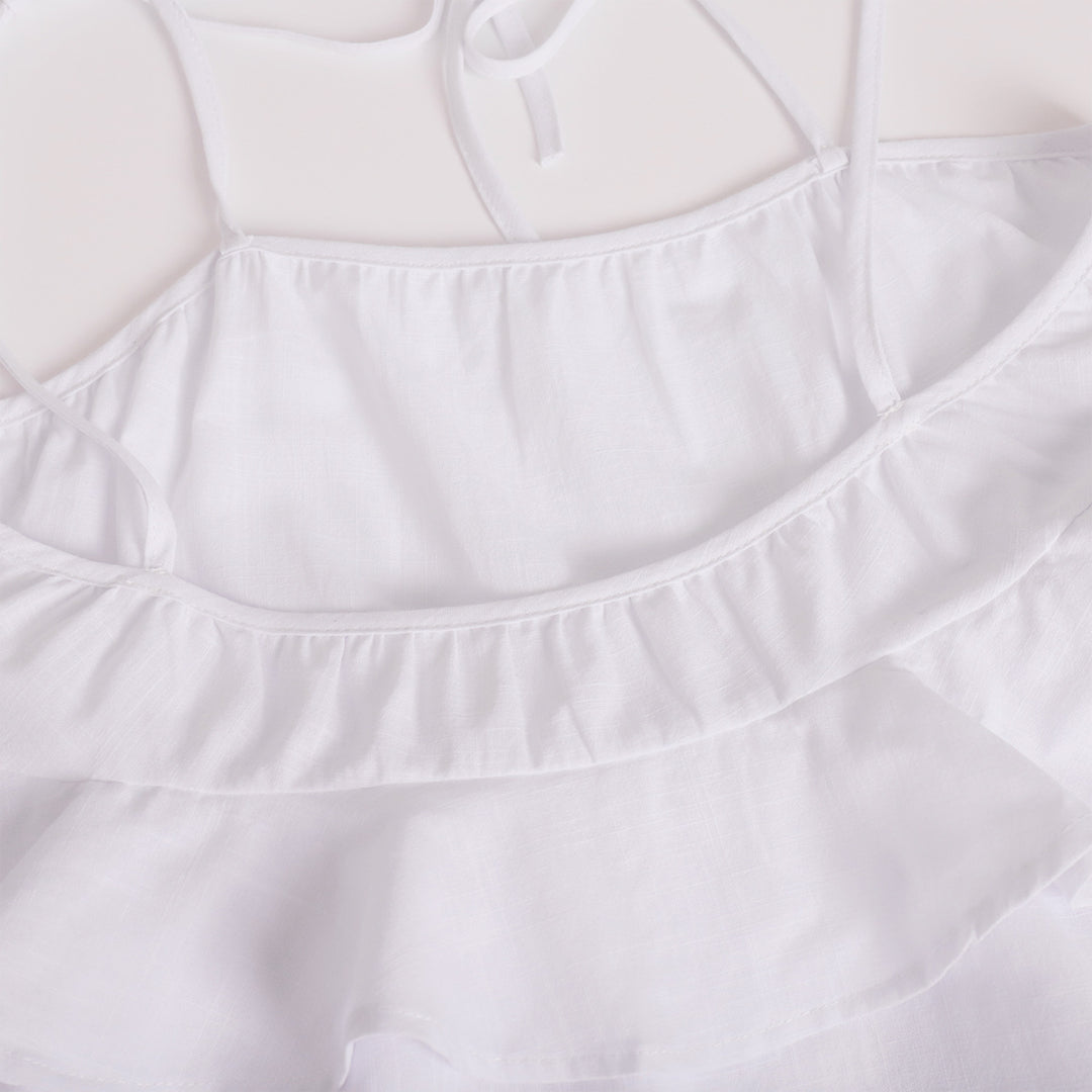 Summer layered backless cake skirt mini slip dress