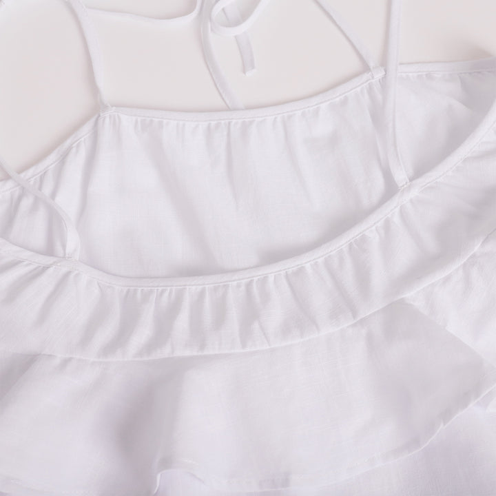 Summer layered backless cake skirt mini slip dress