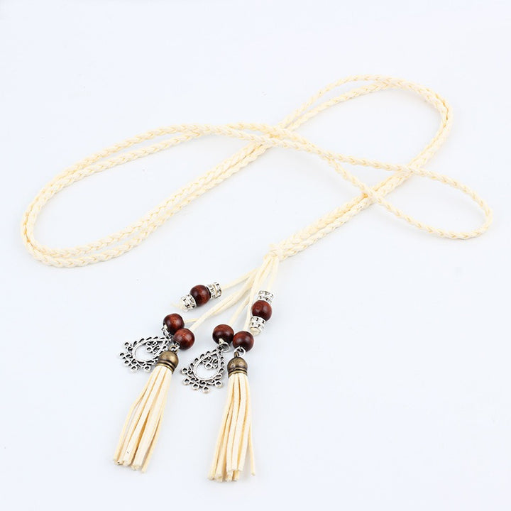 Boho style braided waist rope women's belt
