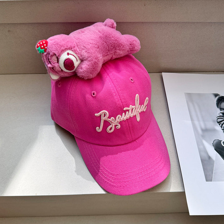 Cartoon doll decorated parent-child baseball cap