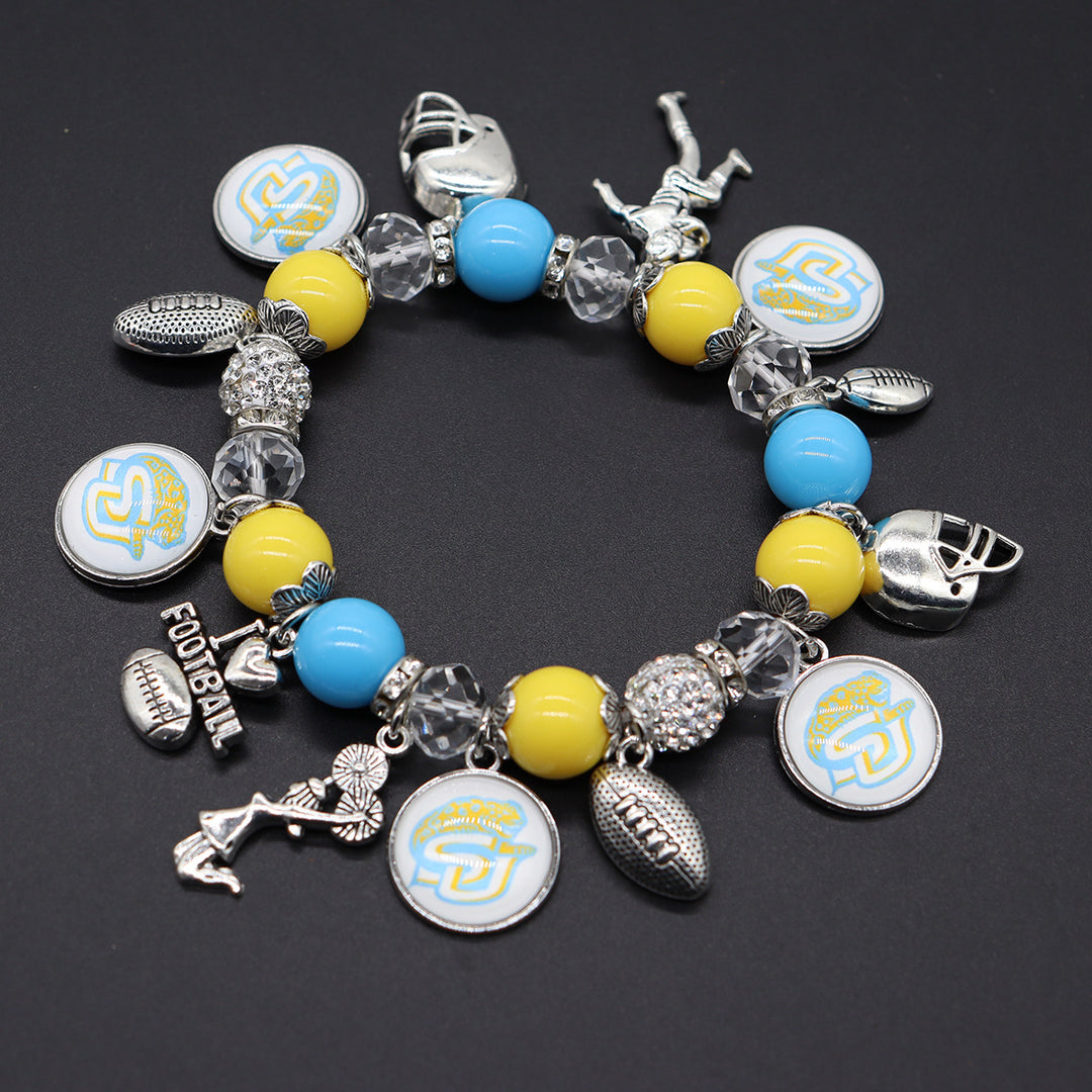 Football Game Day Alloy pendant beaded bracelets