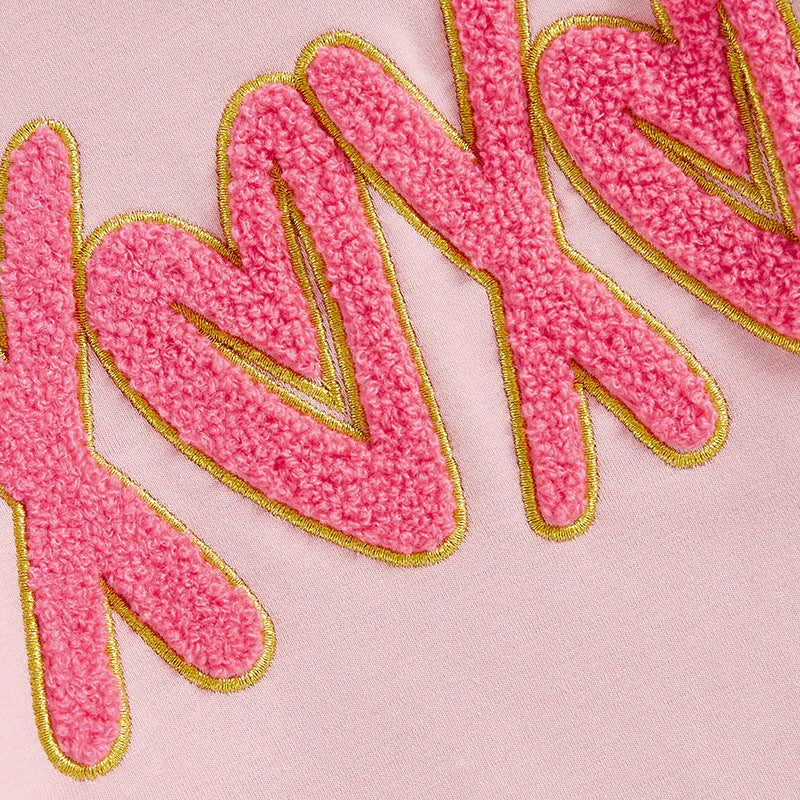 Baby Valentine's xoxo Chenille embroidered romper onesie