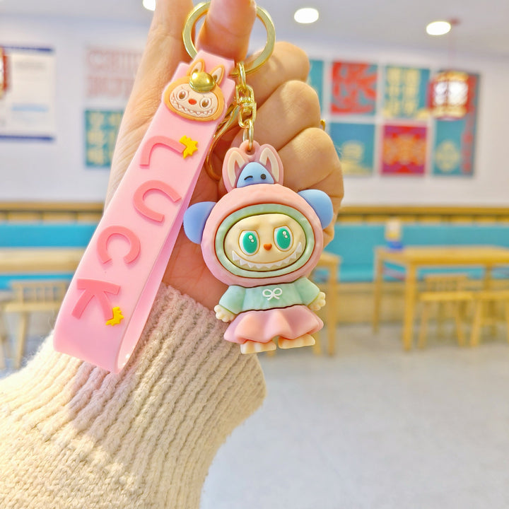 Dress-up Labubu cartoon keychain cute bag pendant small gift