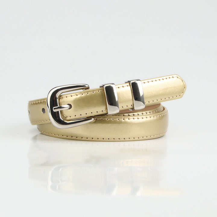 Summer dopamine color women's glossy thin belt