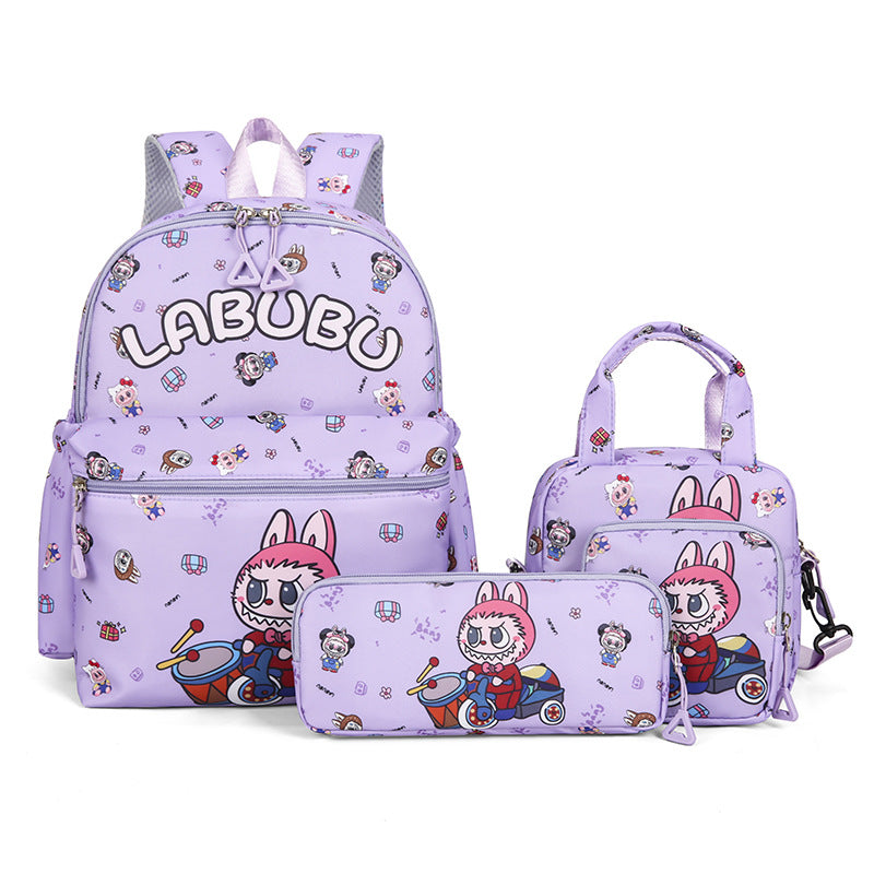 Labubu backpack light weight backpack 4pcs set