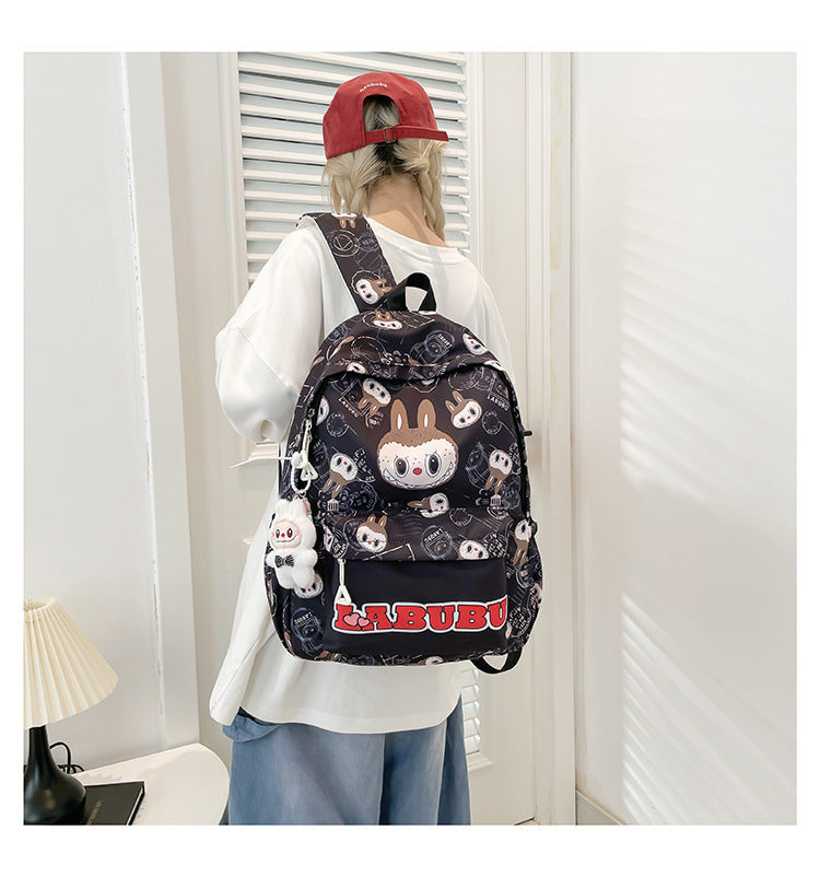 Lightweight large capacity children's labubu school backpack