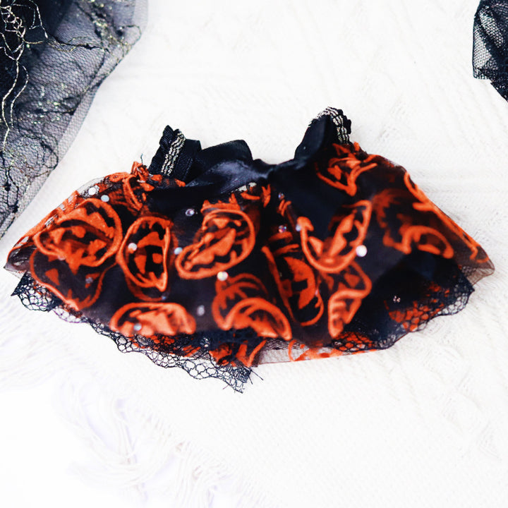 Halloween doll clothes Evil Pumpkin Tulle Skirt Set