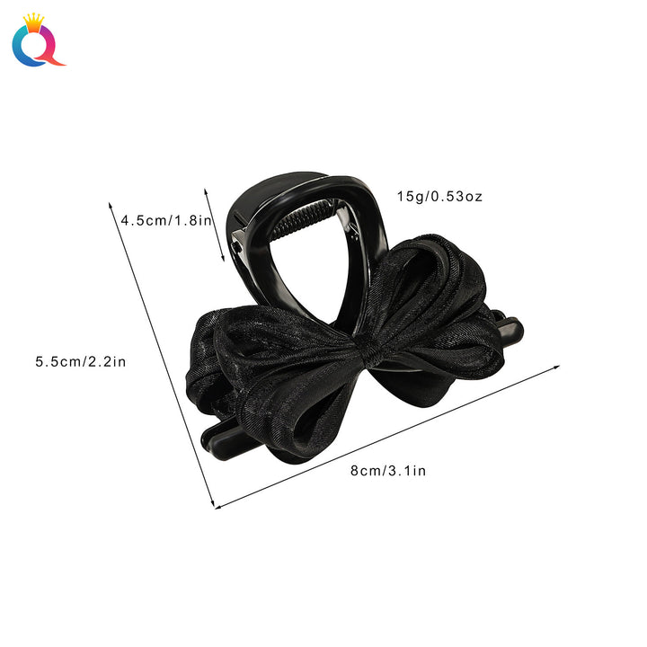 Ribbon Bow back head hair shark clip for women