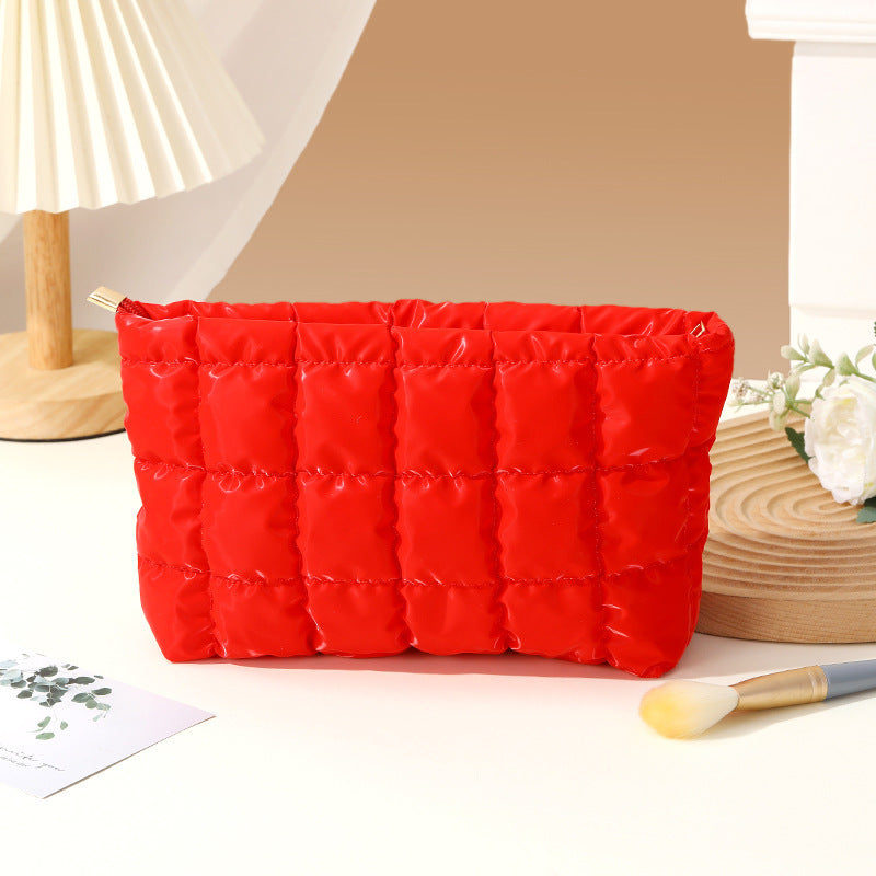 Puffer cosmetic bag small toiletry zipper bag