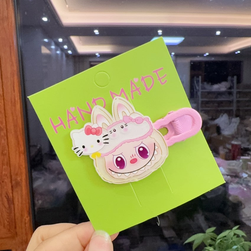 Labubu cartoon acrylic hair clip for girls
