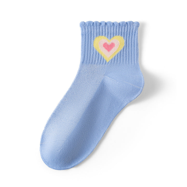 Colorful dopamine heart-pattern socks Valentine's socks