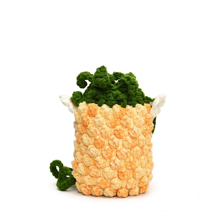 Handmade crochet pineapple mini crossbody bag