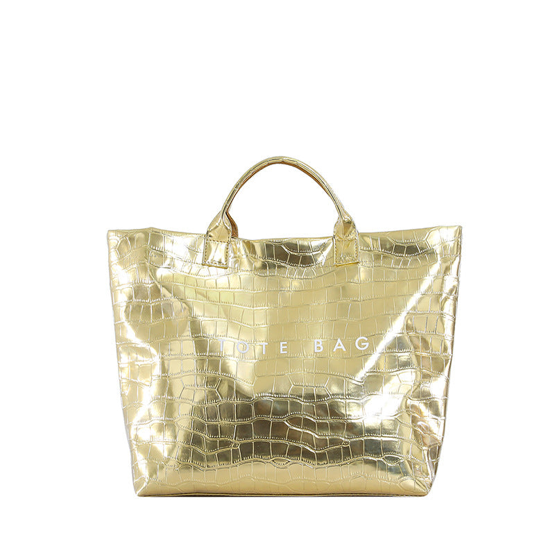 Large capacity simple trendy tote bag for women