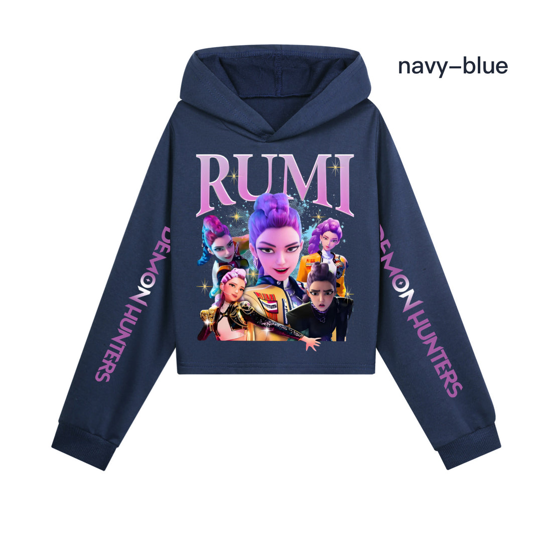 KDH K-pop inspired Rumi cropped hooded sweatshirt
