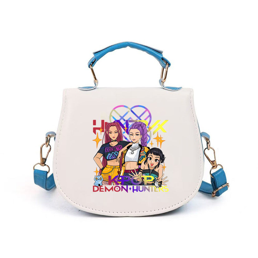 Kpop Demon Hunter small PU handbag shoulder bag-blue