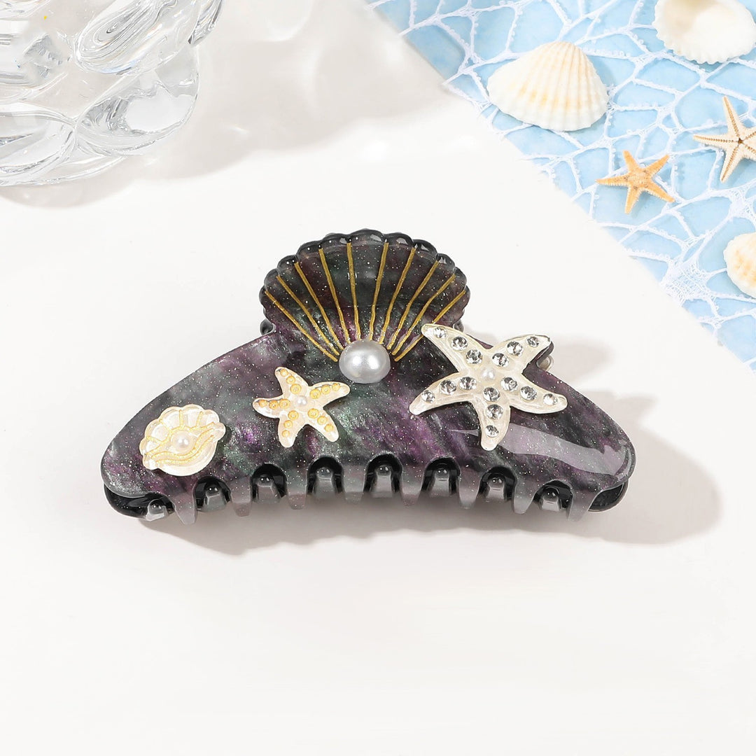 Ocean theme diamond acrylic hair shark clip