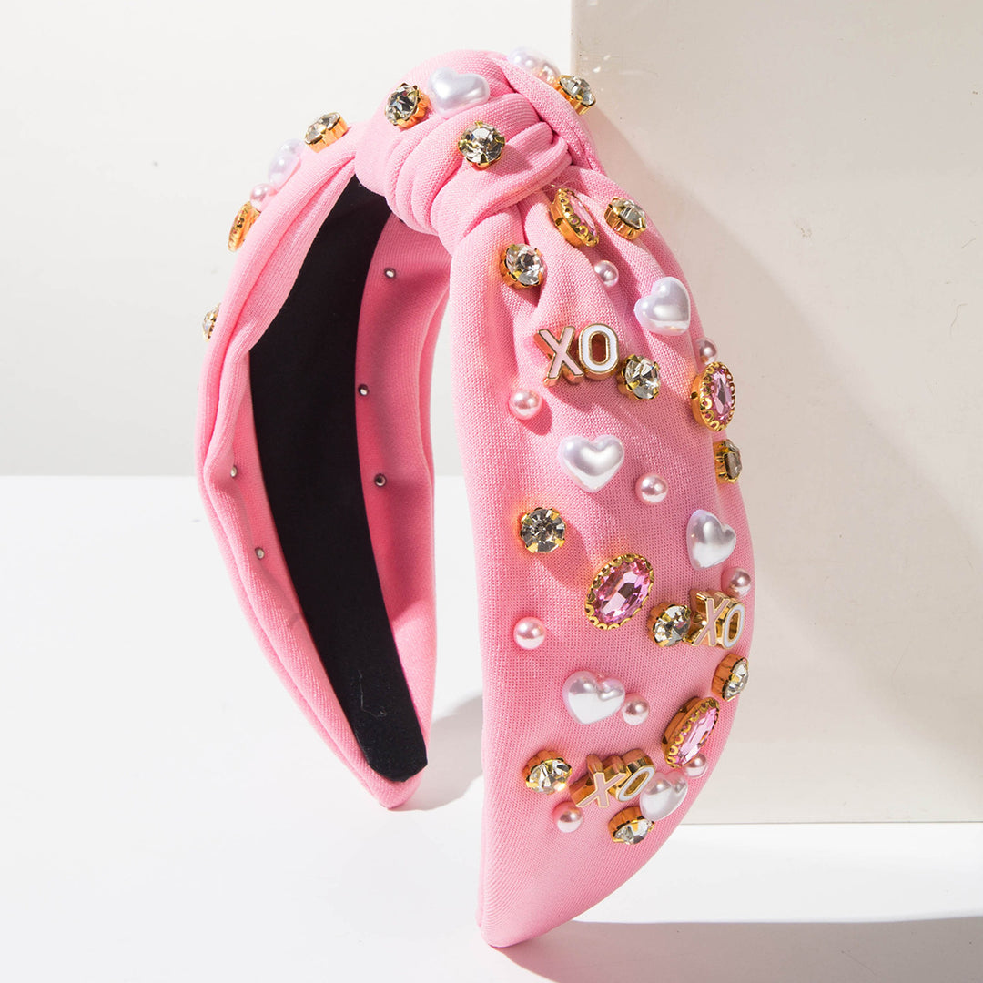 Valentine's day xoxo pearl diamond deco Headband
