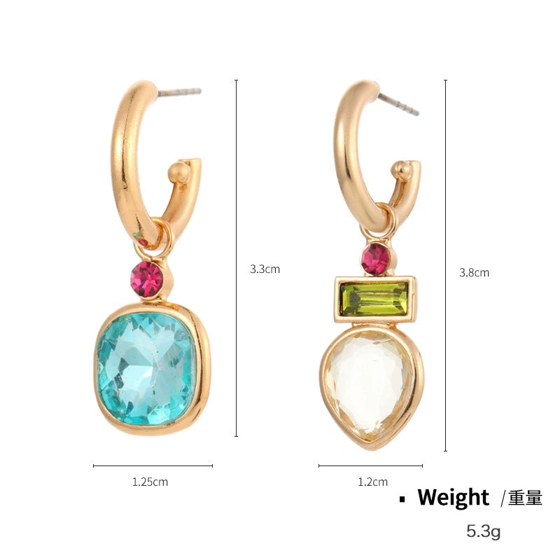 Crystal diamond hoops earrings geometric earrings for women