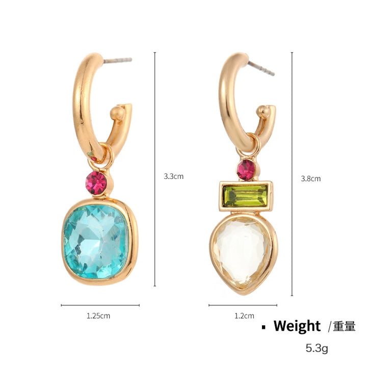 Crystal diamond hoops earrings geometric earrings for women
