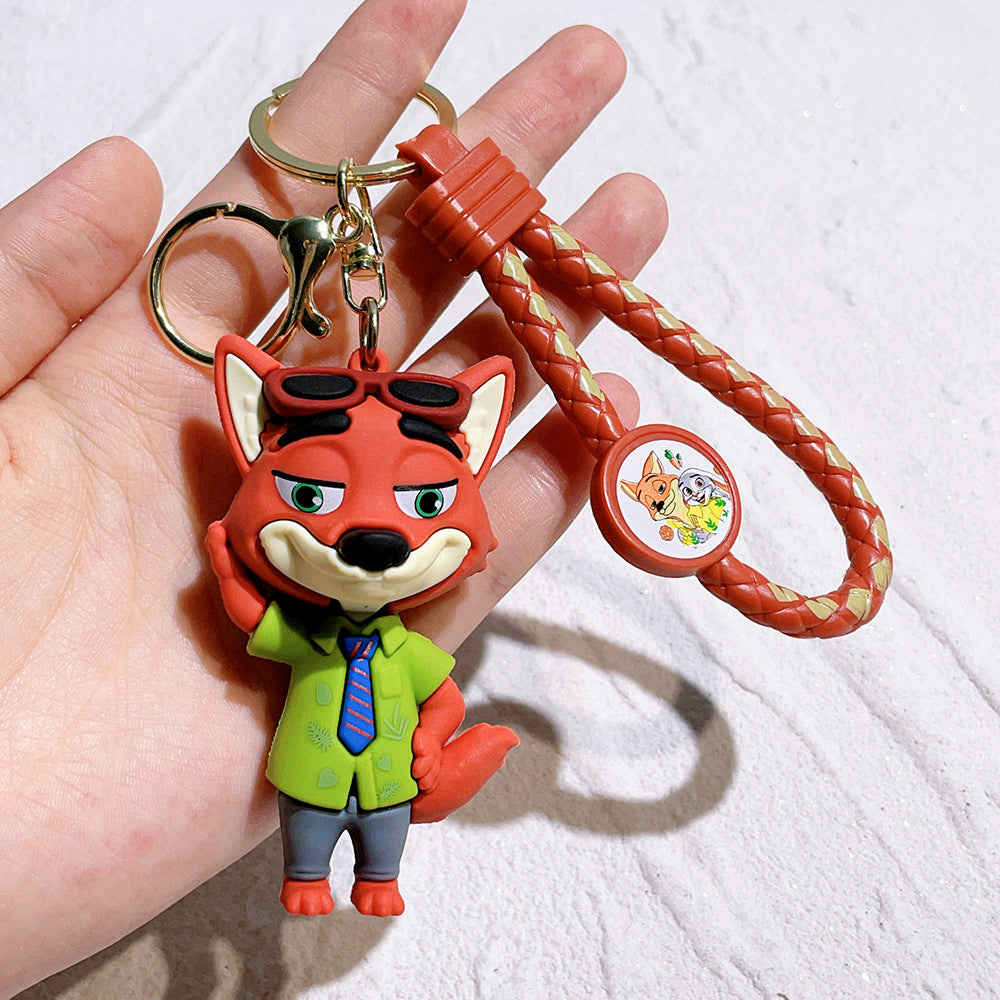 Zootopia character Silicone KeyChain Nick Judy pendant