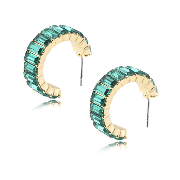 Multicolor crystal Hoops earrings