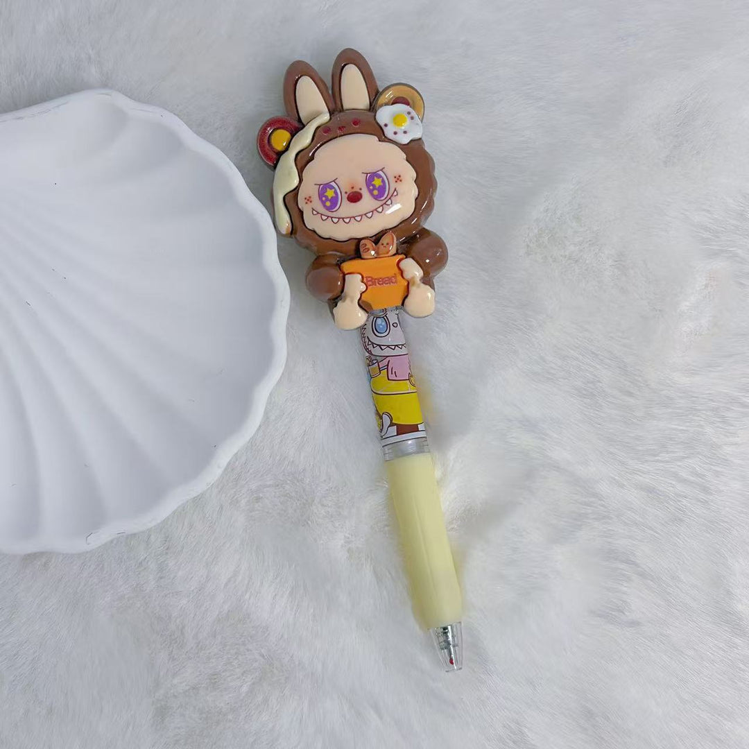 Cartoon dress-up labubu ballpoint pen Gel pen-black ink