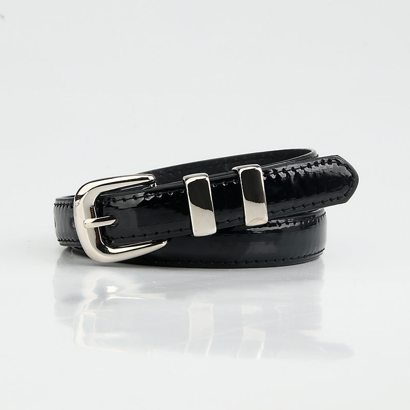 Summer dopamine color women's glossy thin belt