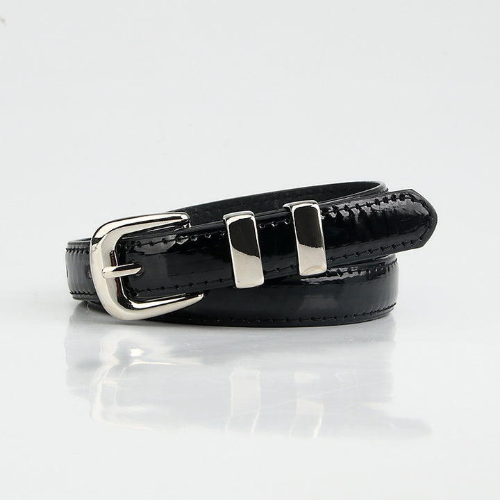Summer dopamine color women's glossy thin belt