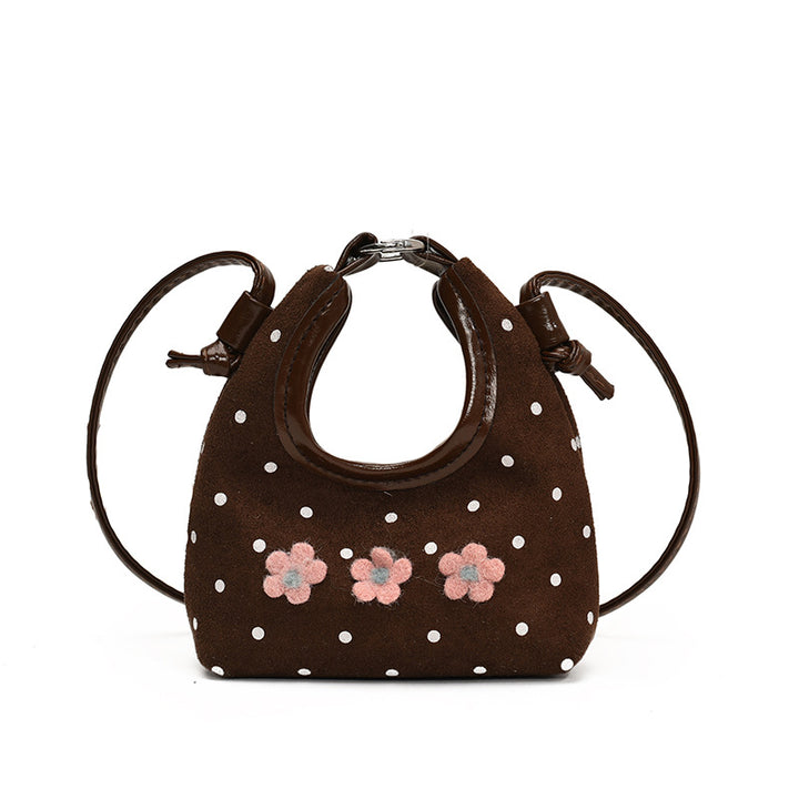 Sweet flower girls handbag polka dot mini crossbody bag