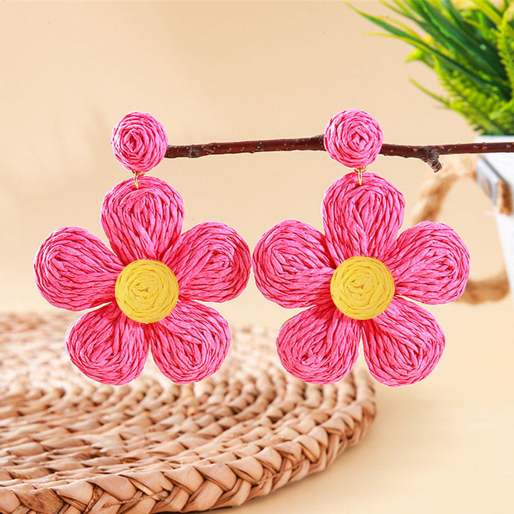 Boho Hand-woven Flower Earrings for Women